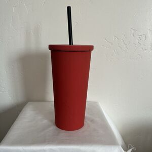Starbucks Reserve 16oz Matte Red Orange Stainless Steel Tumbler New w/ flaws